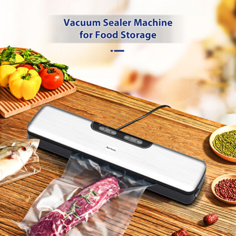 Machine à sceller sous vide Aoresac compacte pour conservation des aliments avec 10 sacs scellables - 5 modes automatiques, argent, 125W (1/5)