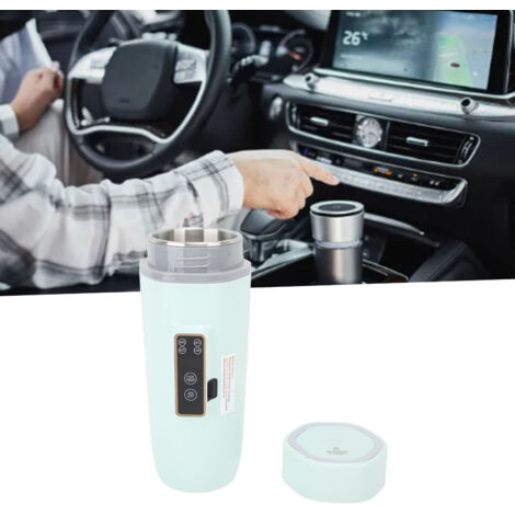 Bouilloire Électrique Portable 350ml avec Affichage Digital 12V 80W Vert Anti-Slip et Imperméable (1/5)