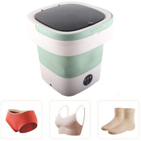 Mini Machine à Laver Portable 7.5L Pliante avec Fonction Séchage Doux et Drainage (Vert, Adaptateur EU) (1/5)