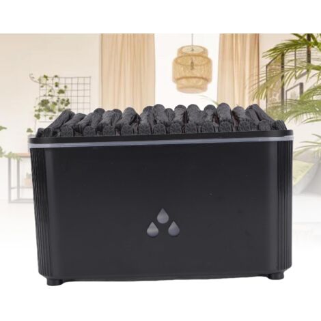 Diffuseur Humidificateur Ultrasonique avec Effet Flamme LED 160ML - Diffuseur d'Huiles Essentielles Ultrasonique et Humidificateur d'Air Portable Noir (1/5)