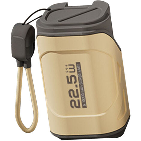 Banc de puissance portable 10000mAh avec prise AC intégrée et câble - Charge rapide 22,5W - Compact pour voyage - Coloré Yellow (1/5)
