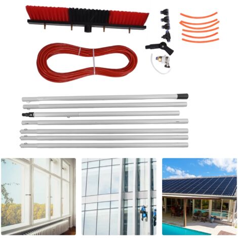 Kit de Polonais de Nettoyage Pro avec Lance d'eau 7m + Brosse 50cm Titanium, Extensible Léger (1/5)