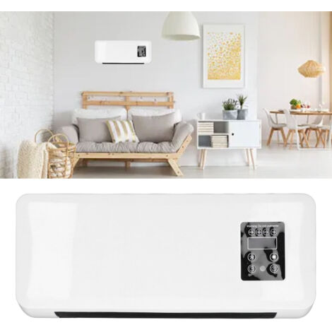 Radiateur mural 2 modes – chauffage rapide et écoénergétique en plastique, 41.5 x 17cm, avec télécommande CR2025, pour bureau et chambre. (1/5)