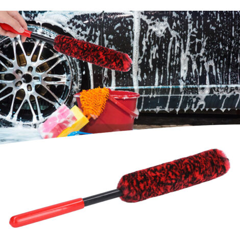 Optimized Title: Brosse pour Jantes de Voiture - Flexible, Manche Long - Microfibre Rouge - [Model] PP001 - 96g. (1/5)