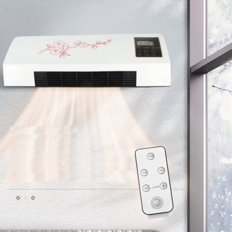 Ventilateur chauffant mural avec protection thermique, timer et télécommande (ABS, 220V, montage murale) (1/5)