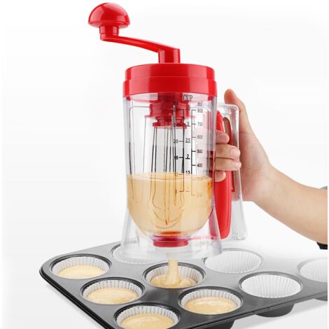 Distributeur à batterie manuel pour pancakes, cupcakes et waffles - ABS, étanche, gradué 21.5cm - outil de cuisine pratique (1/5)