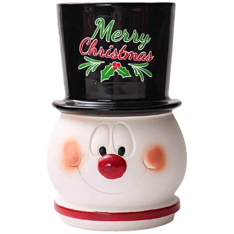 Cachepot Ceramique Blanc Pots Fleurs Decor Vase Noel Decoration Snowman Grecs Cadeau Ceramique Blanc (1/5)