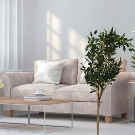 Arbre Olive Artificiel Hauteur 150cm ABS PU Décor Simulée Arbre Intérieur Extérieur Plage Fête Piscine (1/5)