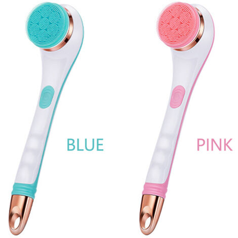 Brosse de Douche Électrique Silicone avec 4 Embouts et Longue Manche USB Rechargeable Massage Rotatif 2 Vitesses (1/5)