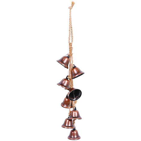 Clochette Vent Murale Antique Bronze avec Corde Chanvre - Wind Chime Retro Corne Festif - Ensemble Bell Nouvelle (1/4)
