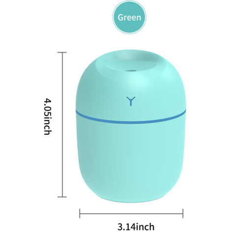 Humidificateur d'ambiance [220mL] [USB] [Rechargeable] avec lumière LED et arrêt automatique - pour bureau, maison et voyage (1/5)