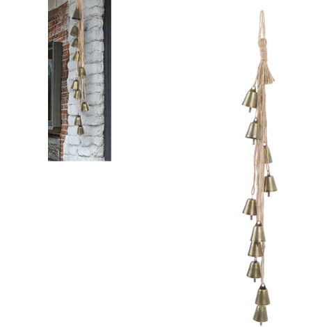 Cloche Décorative Métal Vintage Antirouille avec Cordage Chanvre pour Noël Jardin Maison [Mano LBCU] (1/5)