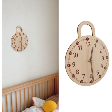 Horloge murale vintage en plywood de basswood silencieuse Farmhouse, modèle A‑2, 25cm, bois naturel, minimaliste décoration intérieur (1/5)