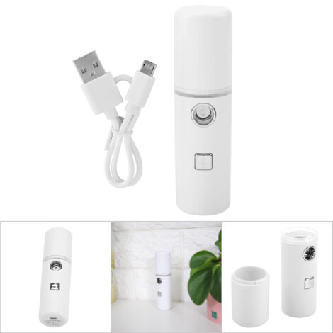 Hydratant Portable Rechargeable Léger et Durable pour Soins de la Peau (Blanc) - Modèle en ABS 30ml avec Cable USB (1/5)