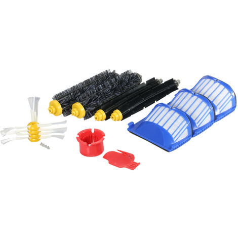 Jeu de 13 accessoires de remplacement pour iRobot Roomba 600, 690-694, 650-651, 664, 615, 601, 630 - 2 brosses bristle, 2 flexible, 4 latérales, 3 filtres, 2 outils nettoyage (1/5)