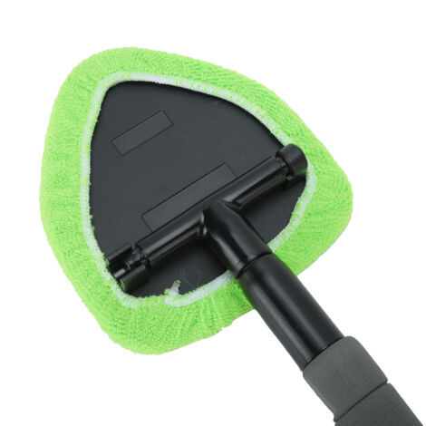 Nettoyeur Vitre Automobile Manuelle avec Manche Télescopique en Aluminium - Accessoire de Lavage Voiture Fenêtre Verte [Microfibre] (1/5)