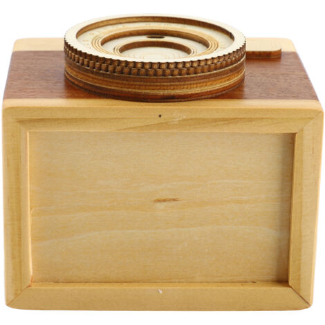 Porte-Styles en Bois Vintage Forme Caméra - Organiseur Bureau et Bureau Multifonction (1/5)