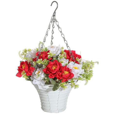 【Panier Suspendu】 Panier Décoratif Fleurs Artificiels Corbeille Fer Lavage Gris Plante Intérieur (1/5)