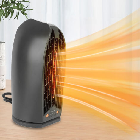 Radiateur de Bureau Electrique Mini Rapide Noir avec Ventilateur Radiateur – Économie d’Énergie, Design Sécurisé, Silencieux – Matériel Plastique, 1083g (1/5)