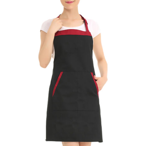 Tablier Professionnel Noir Unisex pour Café, Cuisine et Restaurants - Matière Polyester-Coton, Dimensions 75x59cm avec Bretelles Adjustables (1/5)