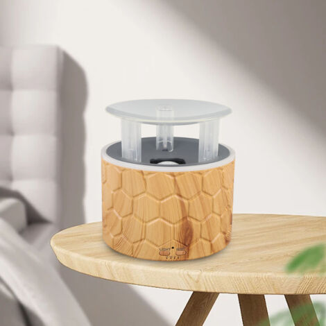 Humidificateur avec Diffuseur d'Essences 400ml, PP & ABS, 154x150mm, S&P avec minuterie 2H/4H/8H/continu, nuit lumière, arrêt automatique, câble haute puissance, US Plug 100-240V, pour maison bureau c (1/5)