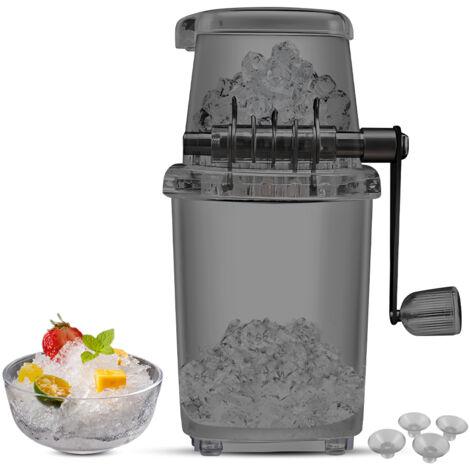 Broyeur à glace Manuel portable avec lames en acier inoxydable, transparent et sans BPA, pour cocktails et plats glacés (1/3)