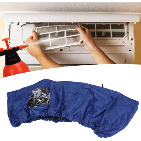 Kit de nettoyage pour climatiseur - Housse imperméable polyester avec tuyau de drainage 265cm - Couverture étirable jusqu'à 125cm pour unités murales