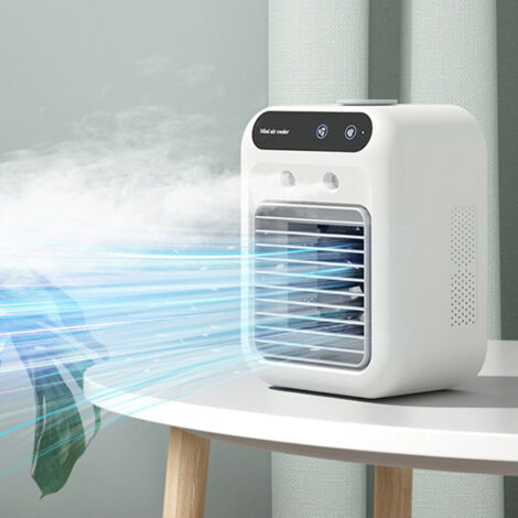 Climatiseur Portable USB Mini Ventilateur Mist Cooling 25W 500ml 2 Vitesses Silencieux ABS Défraîchissant Office Chambre (1/5)