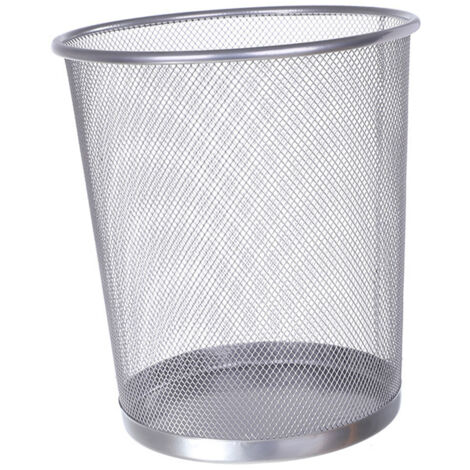 Poubelle Métal Mesh à Déchets ouverte, Corbeille en Métal Gris Modèle pour Cuisine, Salle de Bain, Bureau avec Panier Rond sans Couvercle 318g (1/5)