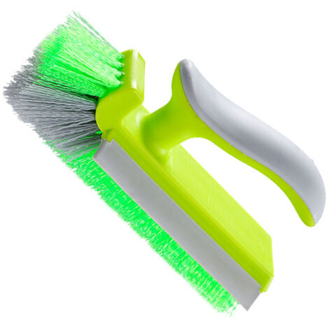 Balai Nettoyeur Pour Angles & Joints V-Shape avec Grattoir pour Miroir - Brosses Rigides Effet Grattoir & Brosse - Design Ergonomique Verrouillé (Vert Prairie) (1/5)