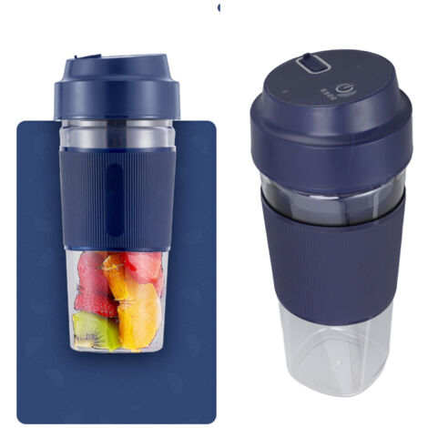 Mixeur Électrique 300ML 1200mAh USB Rechargeable, Portable et Léger pour Bureau Maison Voyage Bleu