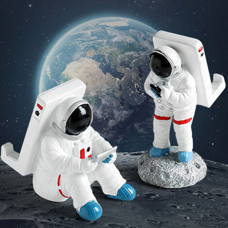 Support téléphone Astronaut - Support mobile en résine design unique avec base stable pour téléphone et tablette - Dimensions 7x9.6x13.2cm (1/5)
