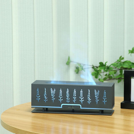Diffuseur Aromatique Lumière Flamme 200ml Capacité Ultra-Silencieux Lampe Ambiance Relaxante Salon Bureau Matériel ABS PP Livré avec Adaptateur Manuel Contrôle Remote Timer 2h 4h (1/5)