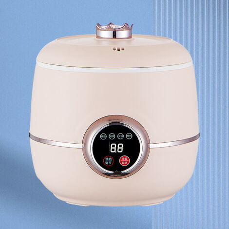Mini Cuiseur Électrique Intelligent avec Pot Antiadhésif - Multi-Fonctions Portable ABS Metal 1200g 17cm pour Maison Bureau