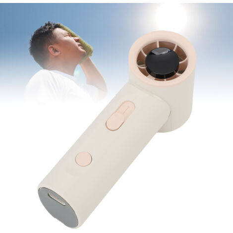 Ventilateur Portatif Mini Rechargeable Écran Digital 100 Vitesses Silencieux Ultra Rapide ABS Blanc 136g 50x37x112mm pour Voyage Bureau Maison (1/5)