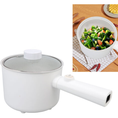 Marmite Électrique Multifonction 1.8L Grande Capacité pour Friture, Cuisson Vapeur, Bouillon et Fondue, Céramique Antiadhésive, Commande 2 Vitesses, Sécurité Thermostat