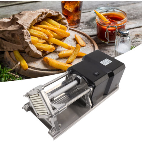 [Coupeuse de Pommes de Terre Électrique Professionnelle] Coupeuse Électrique Manuelle pour Frites Commerciale et Domestique - Stainless Steel 7300g avec 3 Tailles (6mm/9mm/12.5mm) et 4 Lames de Rechan (1/5)