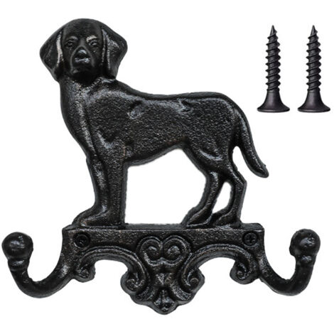 Crochet Double Vintage - Puppy Patère murale forgée nordique pour chats et chiens, décoration maison jardin villa (1/2)