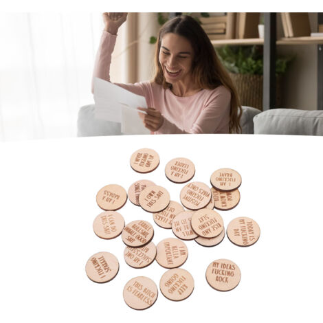 Disques de motivation miniatures avec affirmations humoristiques - 22 pièces pour décor et cadeau original - Orange (1/5)