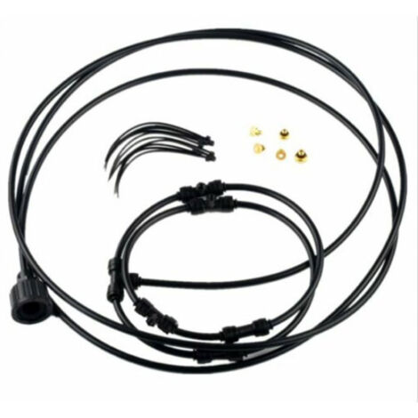 Dispositif de Brumisation pour Ventilateur Outdoor - Système de Refroidissement par Mist avec 4 Embouts Noirs en Cuivre et Spray Ring 22in (1/5)