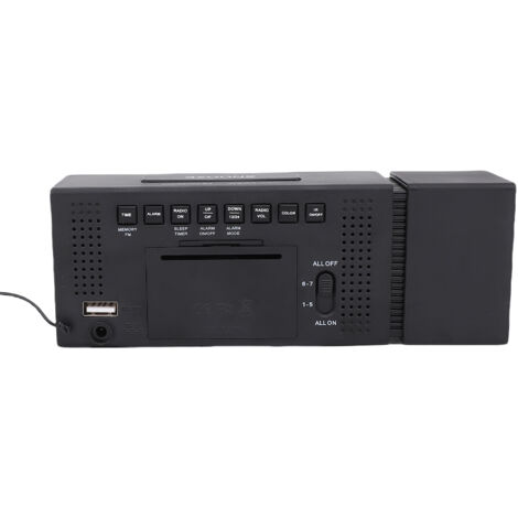 Réveil Digital avec Lampe de Chevet Multicolore, Radio FM, Affichage Date/Température/Humidité, 6 Alarmes, USB Chargeur, Sensor IR (1/5)