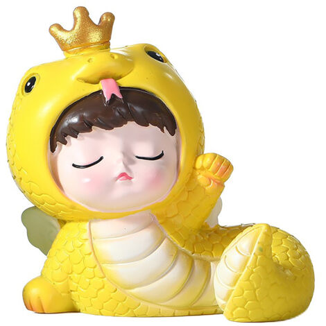 Figurine 'Baby Serpent Couronné' - Animal de Compagnie en Résine Décoratif pour Maison/Auto, Année du Serpent Zodiac (1/5)