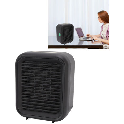 [Chauffage électrique] 800W Petit radiateur chauffage céramique conception anti renversement ABS Noir chauffage bureau domicile Europe prise 220-240V (1/5)