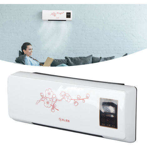 Radiateur mural électrique avec télécommande et affichage numérique pour salon bureau ABS 540x200x115mm Vent naturel et chaud EU Plug 220V (1/5)