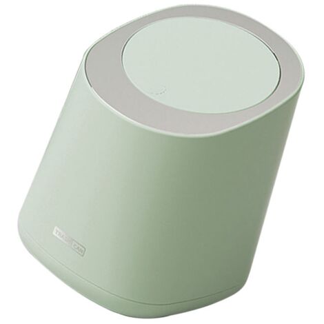 Poubelle de Bureau Mini avec Couvercle Press-Top - Morino Green - 13x14.7x17cm - ABS - Grande Capacité (1/5)