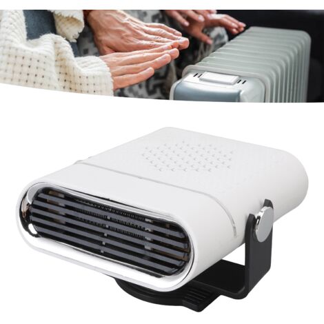 Chauffage Auto Portable - Dégivrage Rapide - Rotation 360° - Défroster et Désembueur Vitre - 12V Blanc ABS (1/5)