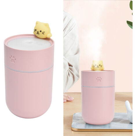 [Humidificateur] + Mini Humidificateur USB avec LED pour Maison Bureau - 260ml, ABS, 11.5x7.5cm, 2W, 5H Timer, Pour Voiture & Bureau, Silencieux (1/5)