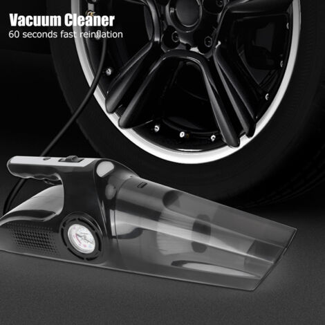 Aspirateur voiture portable 4in 1 120W type pointeur - Mano - ABS, 38cm, noir - Suction 5000 mbar, LED, chargeur pneu - 12V car vacuum cleaner portable. (1/5)
