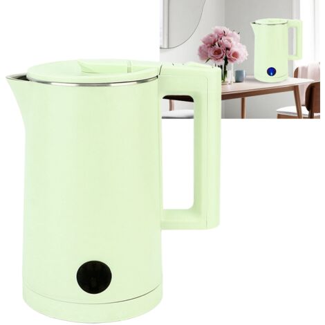 Bouilloire électrique sans cordon, 2000W, double paroi en acier inoxydable 304, 2 litres avec fermeture automatique et protection contre le chauffage à sec (1/5)