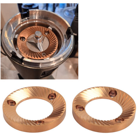 Jeu de 2 Broyeurs Plat 64mm en Titane pour DF64/DF64P/DF64E/DF64V et Ceado E5P/E6P/E37J, Compatible Mazzer Mini E/Super Jolly et Fellow Ode (1/5)